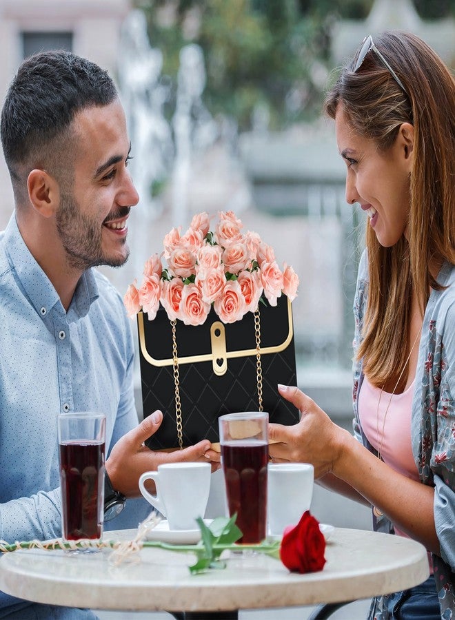 وولاين مجموعة من 6 أكياس زهور ورقية من والين، باللون الأسود والوردي والأبيض، مزودة بسلسلة معدنية، مثالية لتخزين باقات الزهور، وحقائب يد أنيقة، وسلال تغليف الزهور، وهدايا رائعة لحفلات عيد الأم، وحفلات الزفاف، وأعياد الميلاد. - Image 5