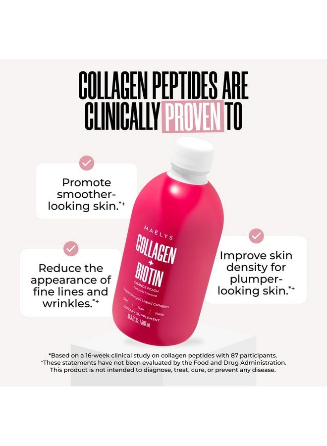 Maelys MAËLYS Super Charged Liquid Collagen for Women - Collagen Peptides Supplement with Biotin for Hair, Skin and Nails - Liquid Hydrolyzed Collagen Peptides, Orange Peach - Image 3