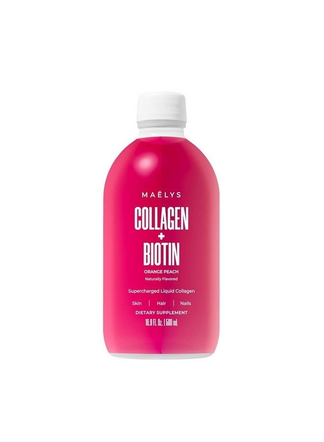 Maelys MAËLYS Super Charged Liquid Collagen for Women - Collagen Peptides Supplement with Biotin for Hair, Skin and Nails - Liquid Hydrolyzed Collagen Peptides, Orange Peach - Image 1
