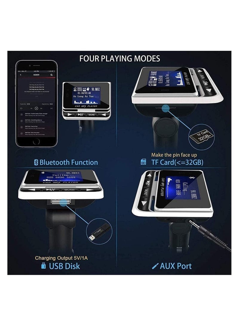 general Bluetooth FM Transmitter for Car, Wireless Bluetooth Car FM Transmitter Radio Bluetooth Handsfree Car Kit MP3 Music Player USB Charger with Remote Control Car - Image 4