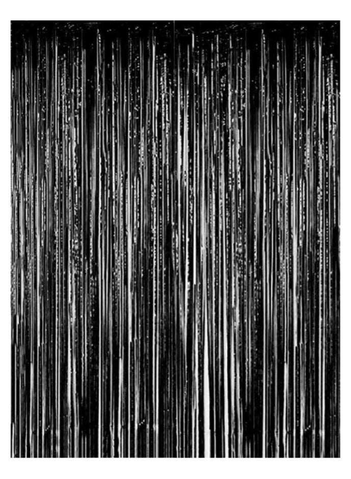 BLACK Foil Backdrop 2m Length 1m Width Glitter Foil Backdrop for Wedding Birthday Baby Shower Party Decoration - Image 1