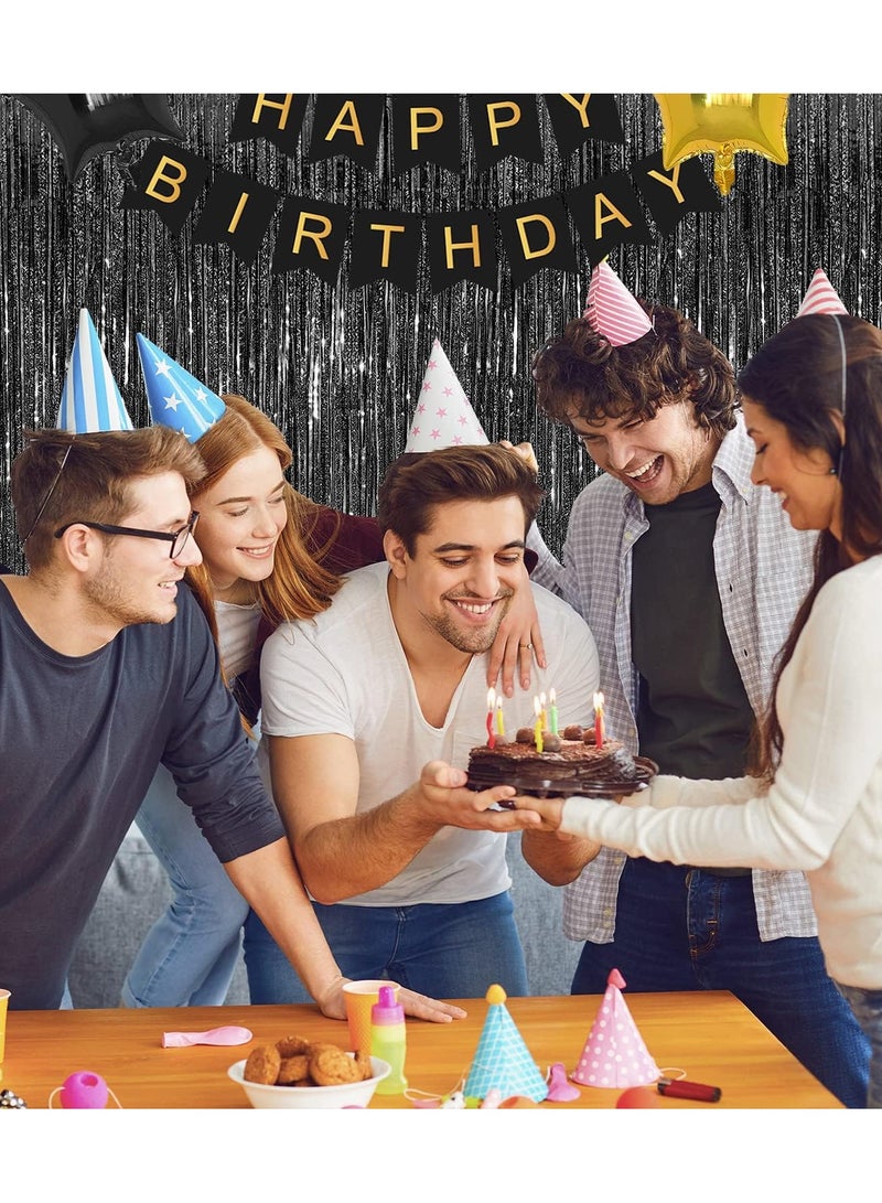 BLACK Foil Backdrop 2m Length 1m Width Glitter Foil Backdrop for Wedding Birthday Baby Shower Party Decoration - Image 3