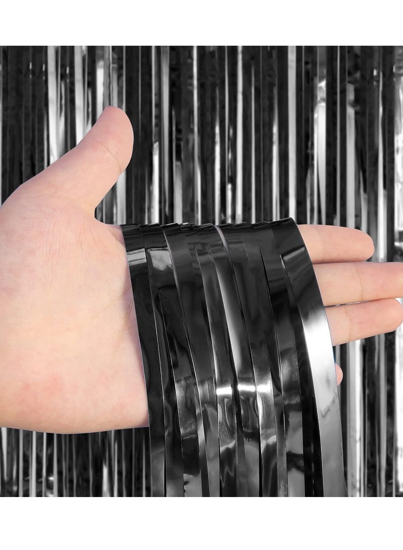 BLACK Foil Backdrop 2m Length 1m Width Glitter Foil Backdrop for Wedding Birthday Baby Shower Party Decoration - Image 5