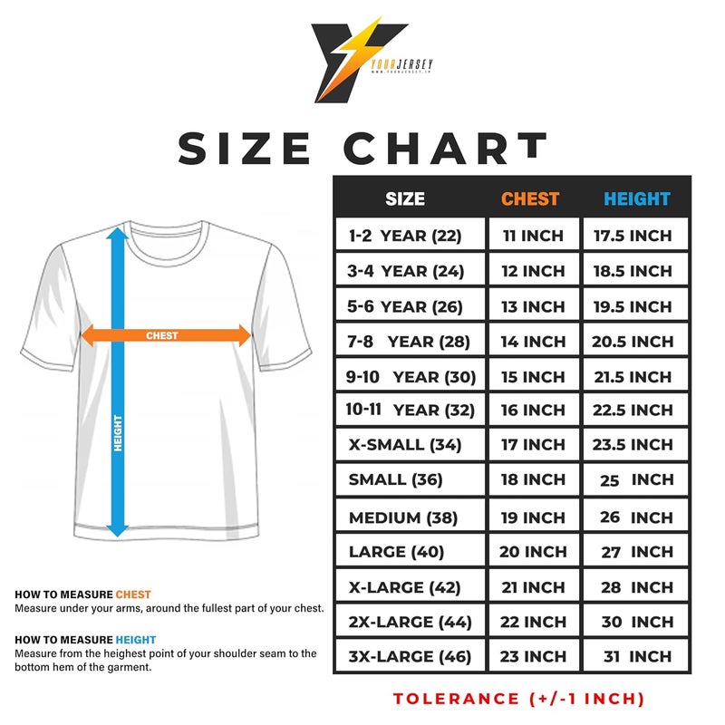 YOURJERSEY قميص كريكيت الهند T20 2023 - مخصص باسم ورقم مخصص | مقاسات للأطفال والرجال والنساء - Image 5