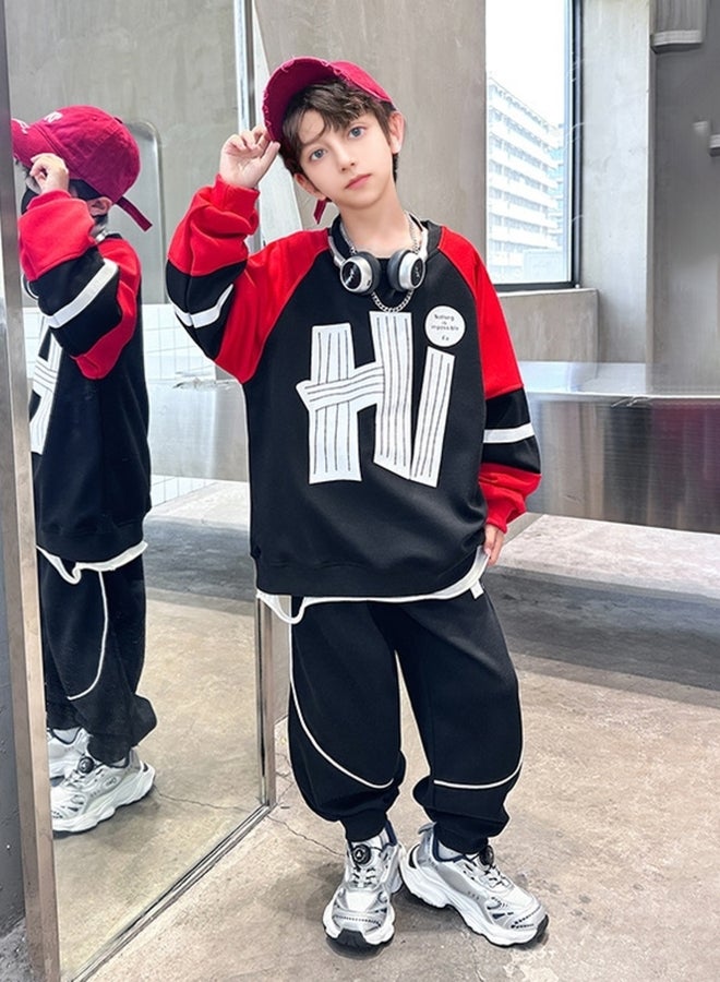 تايك تو طقم من سويت شيرت بنمط كتل الالوان مع جوغر - Image 3