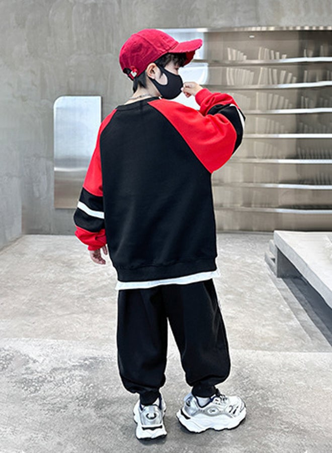 تايك تو طقم من سويت شيرت بنمط كتل الالوان مع جوغر - Image 5