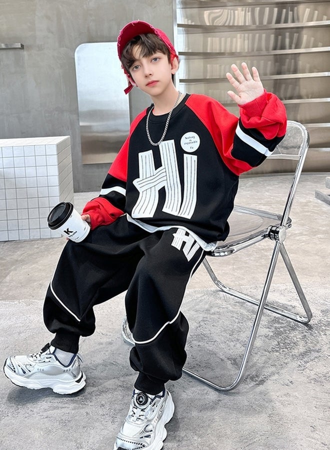 تايك تو طقم من سويت شيرت بنمط كتل الالوان مع جوغر - Image 1