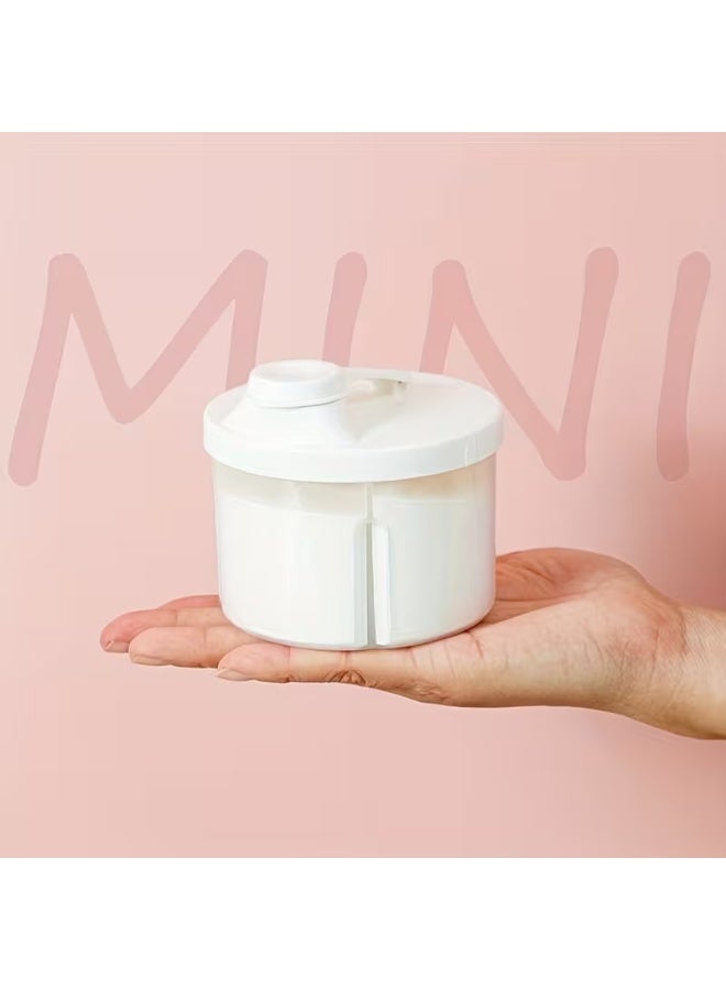 LCAREMOM Baby Formula Dispenser, 4 Compartments Rotating Portable Milk Powder Container Leak Proof Travel Snack Storage Box for Infant Toddler BPA Free Easy Clean White - Image 3