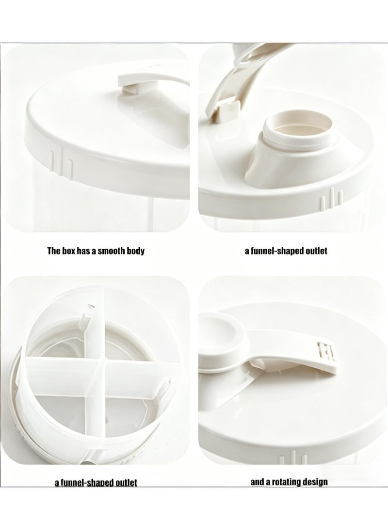 LCAREMOM Baby Formula Dispenser, 4 Compartments Rotating Portable Milk Powder Container Leak Proof Travel Snack Storage Box for Infant Toddler BPA Free Easy Clean White - Image 2