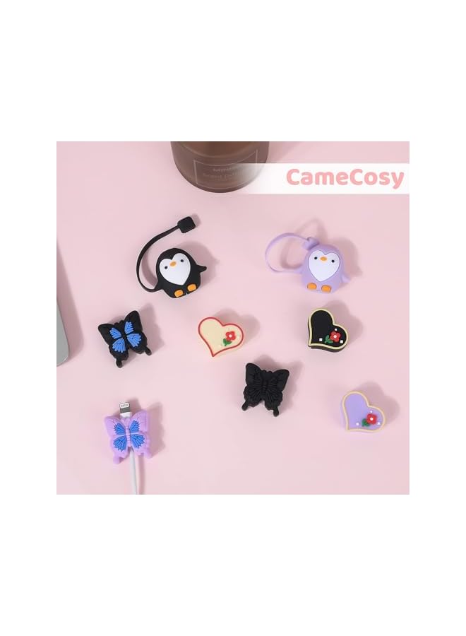 promass Cable Protector for iPhone Type-c Charger,Cute Lovely Cartoon 3D Butterfly Design 3 PCS Set Silicone Phone Cable Protector,Charging Cord Protector,Cable Chomper,Charger Saver for Women Girls - Image 5