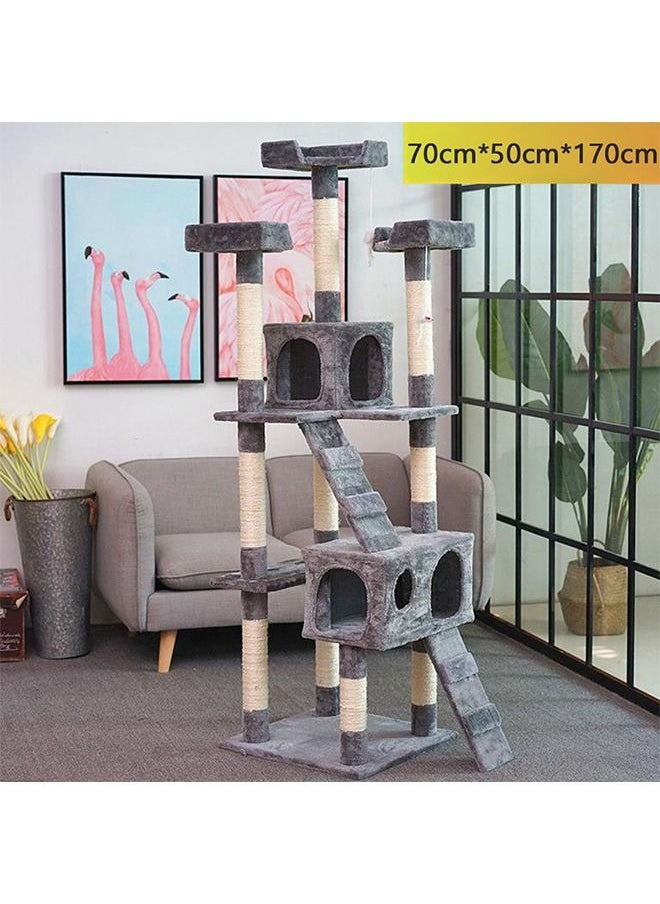 Yolu - Multi-Level Cat Tree, Height Activity Cat Tower Furniture For Large Small Cat 70x50x170 Cm - Image 1