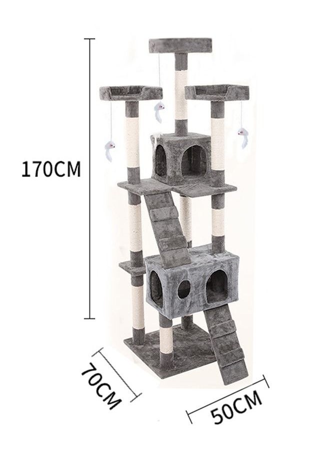 Yolu - Multi-Level Cat Tree, Height Activity Cat Tower Furniture For Large Small Cat 70x50x170 Cm - Image 1