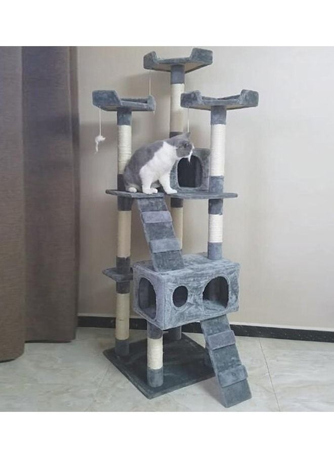 Yolu - Multi-Level Cat Tree, Height Activity Cat Tower Furniture For Large Small Cat 70x50x170 Cm - Image 1