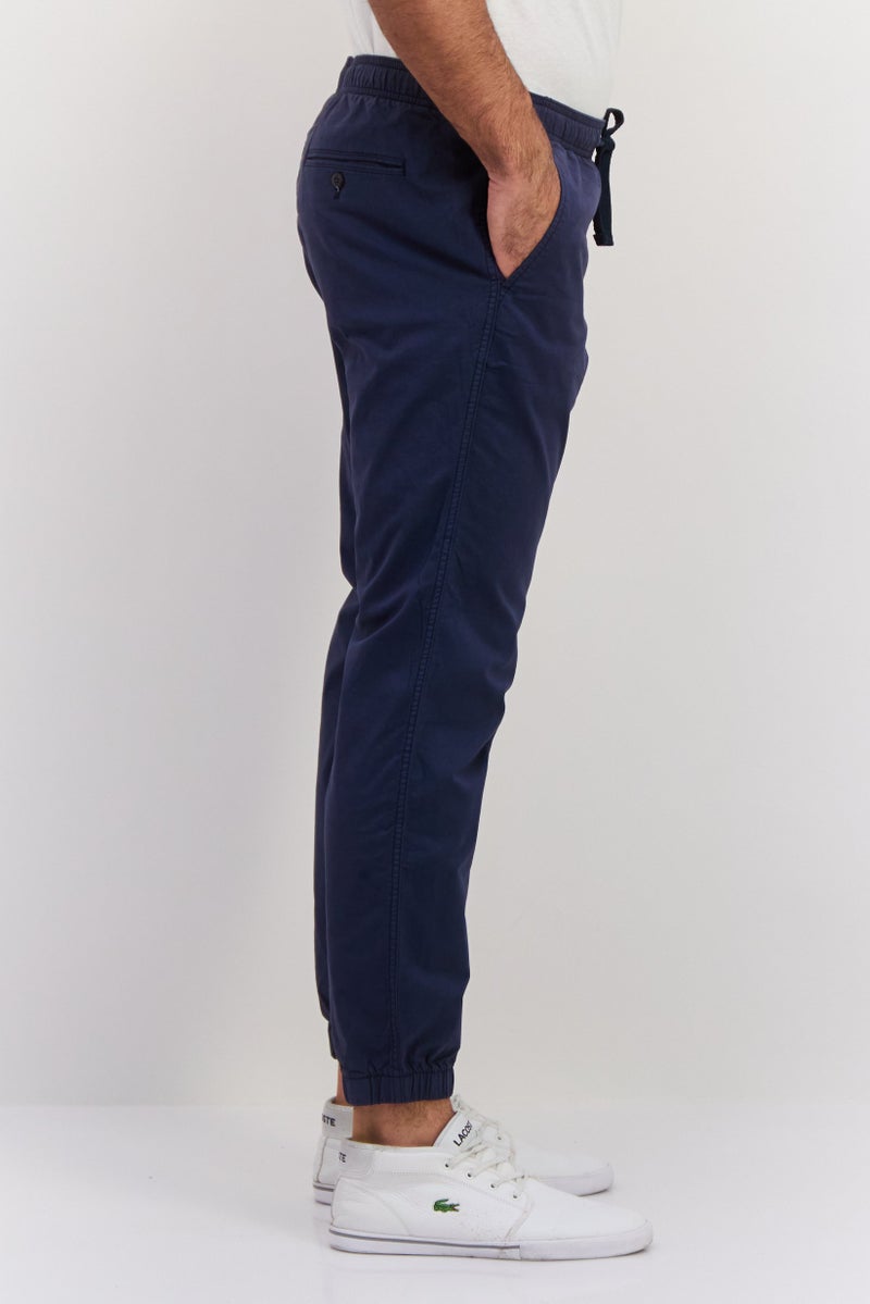 GAP Men Regular Fit Solid Jogger Pants, Navy - Image 4