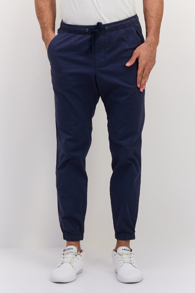 GAP Men Regular Fit Solid Jogger Pants, Navy - Image 1