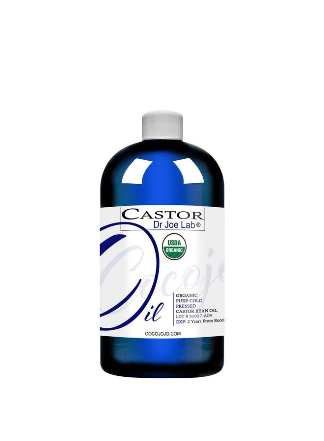 Dr Joe Lab Castor Oil Usda Certified Organic 16 Oz 100% Pure Hexanefree All Natural Conditioner & Nourishing Extreme Moisturizing Remedy For Skin Hair Beards Eyelashes Eyebrows - Image 1