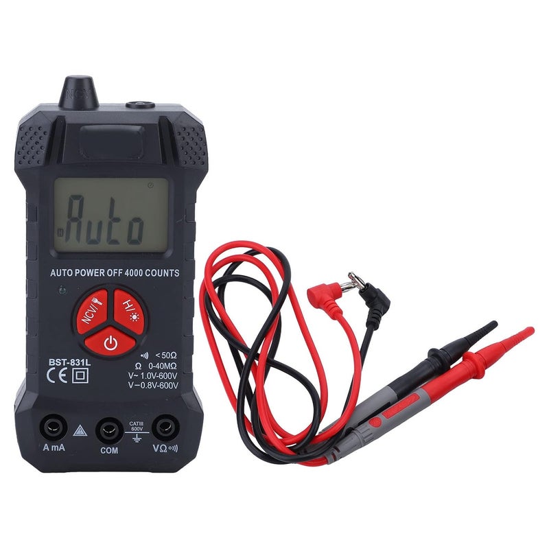 Digital Multimeter Tester, Automatic Range Switching Voltmeter, Intelligent LCD Resistance Meter with LED Light, 4000 Counts True RMS for Electricians and DIY Enthusiasts - Image 1