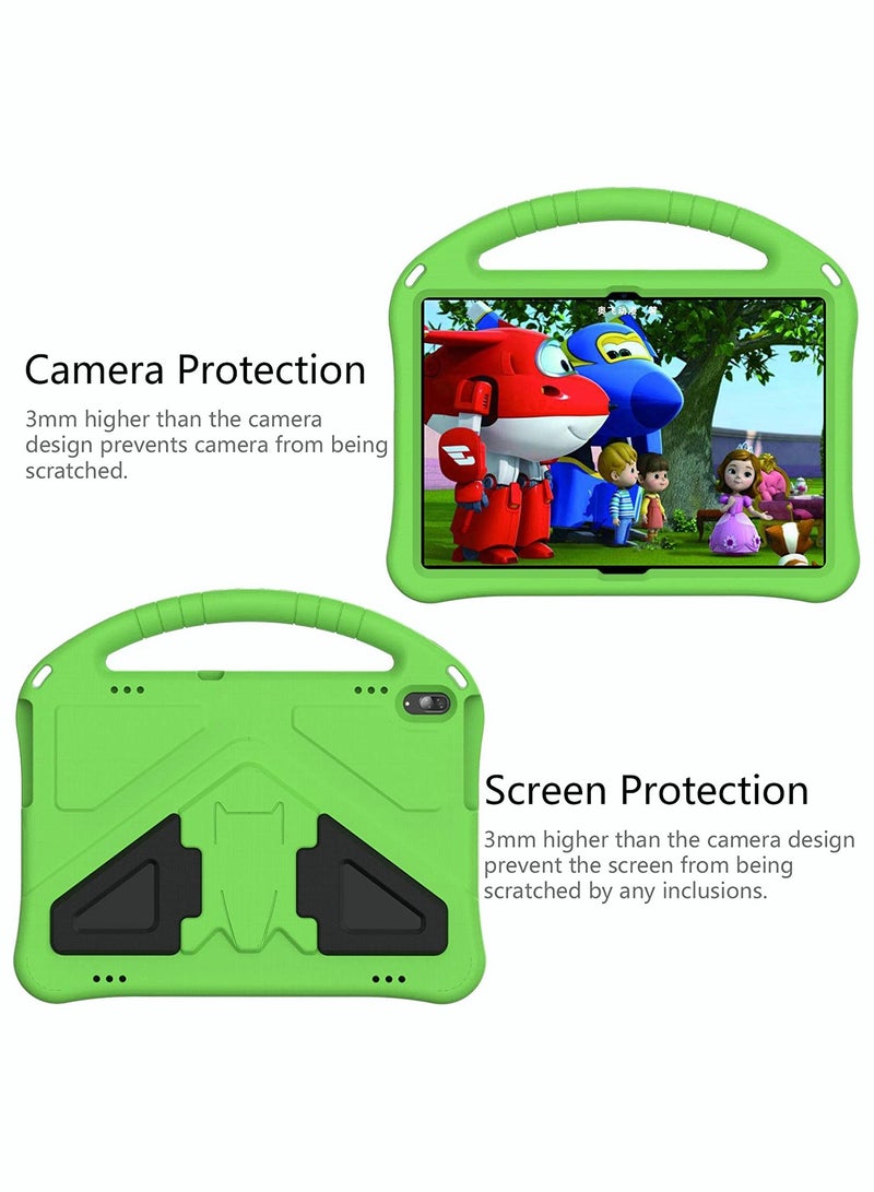 SYOSI Tablet Case for Lenovo Tab M10 HD TB X505F X605F Kids Durable Lightweight EVA Shockproof Protective Handle Stand Cover 10.1In All Inclusive Anti Drop Bracket Green - Image 3