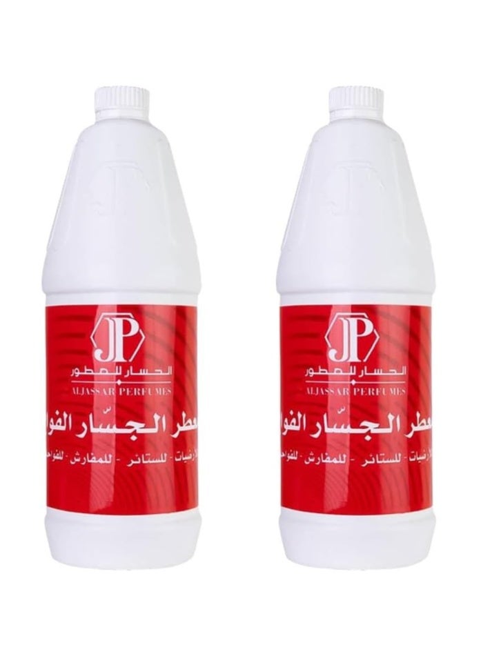 الجاسر عبوتان من منظف الأرضيات الفاخر المعطر من جي بي الجاسار - برائحة المسك الأحمر المميزة للبلاط والستائر والمفروشات، سعة 1000 مل - Image 1