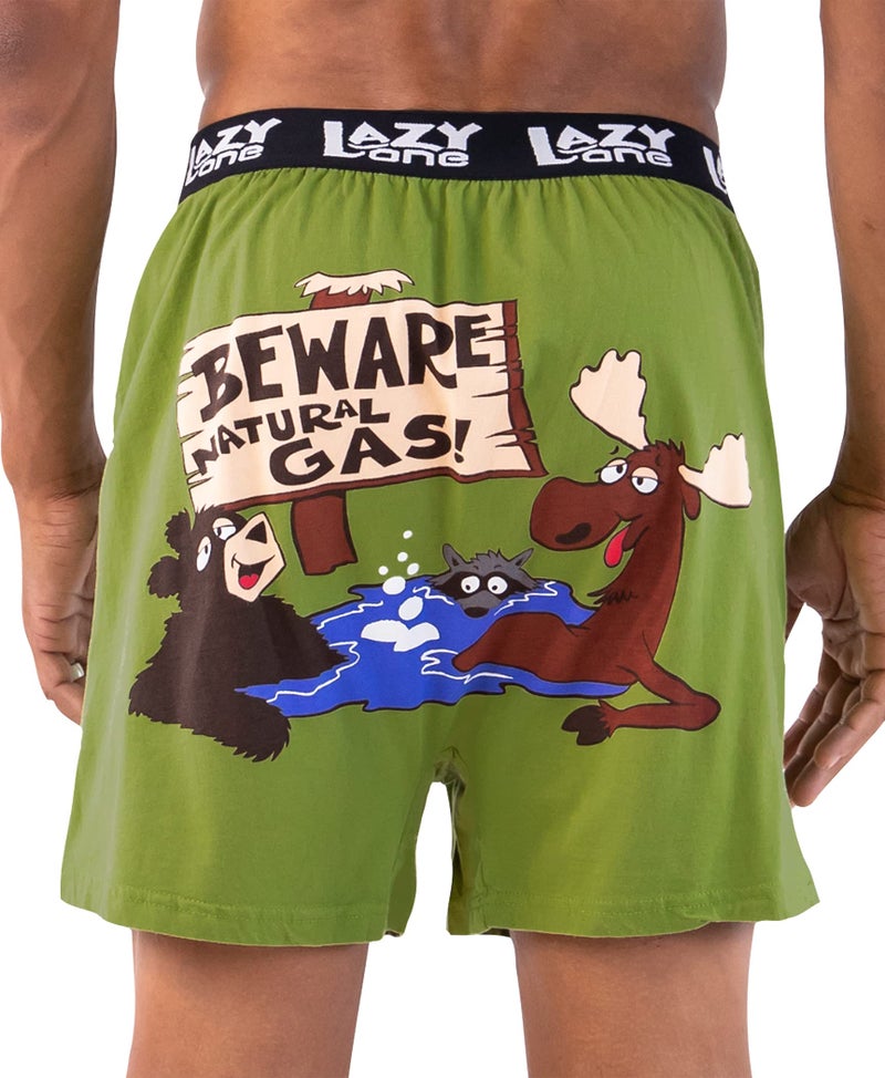 Lazy One Funny Animal Boxers, Novelty Boxer Shorts, Humorous Underwear, Gag Gifts for Men, Moose, Bear, Hot Tub (Beware of Natural Gas, X-Large) - Image 2