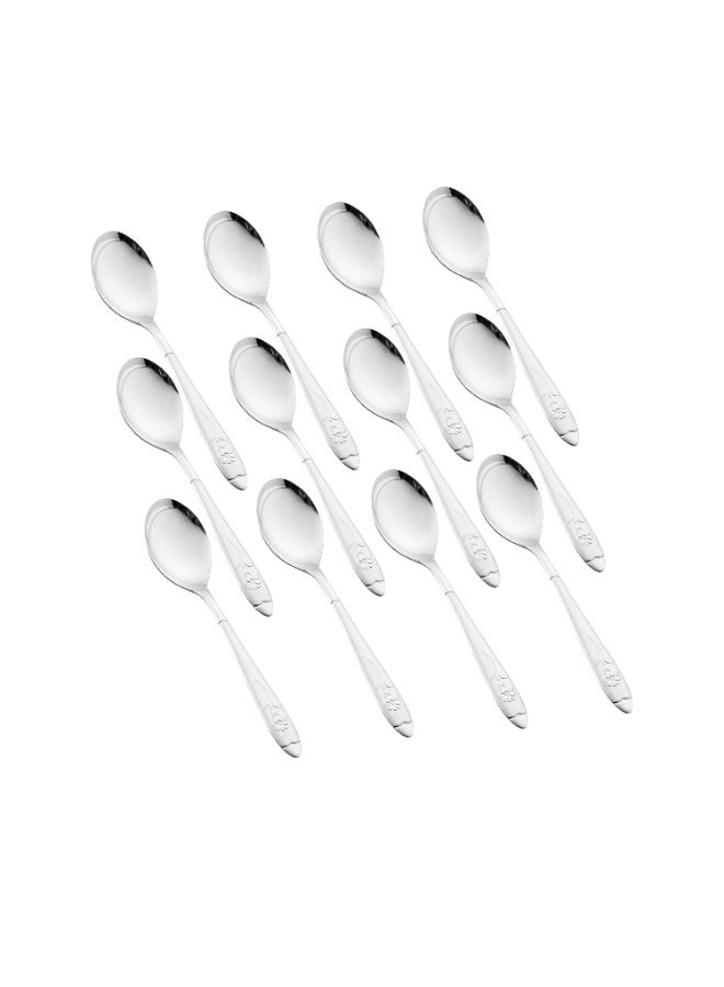 كازا روزا طقم أدوات مائدة من الستانلس ستيل المقاوم للصدأ مكون من 60 قطعة فضي - Image 4