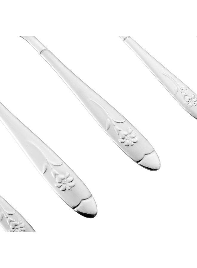 كازا روزا طقم أدوات مائدة من الستانلس ستيل المقاوم للصدأ مكون من 60 قطعة فضي - Image 2