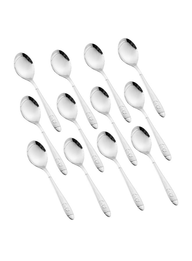 كازا روزا طقم أدوات مائدة من الستانلس ستيل المقاوم للصدأ مكون من 60 قطعة فضي - Image 5