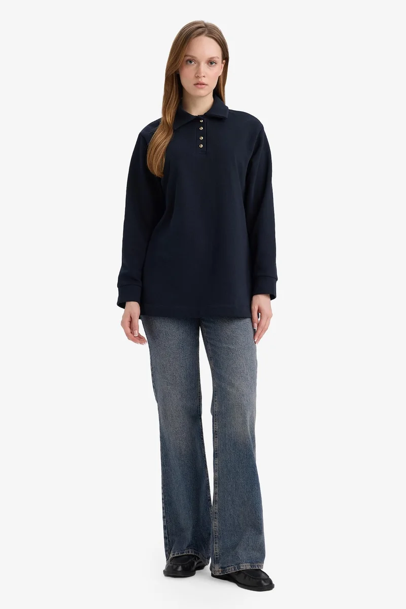 ديفاكتو Regular Fit Thick Fabric Long Sleeve Tunic