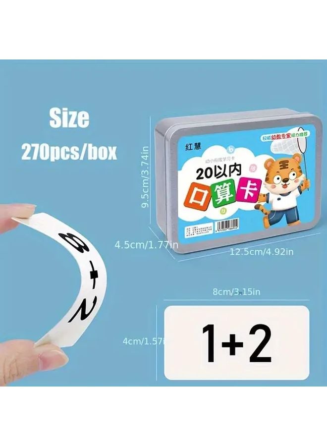 270pcs Math Flash Cards Set Addition Subtraction Practice Games for Kids 1set - Image 3