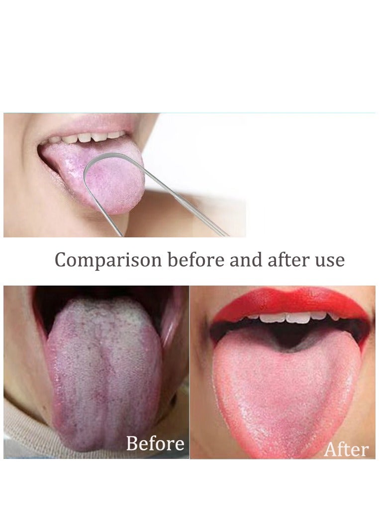 Generic 4-Pack Stainless Steel Oral Tongue Cleaner Silver  - Image 4