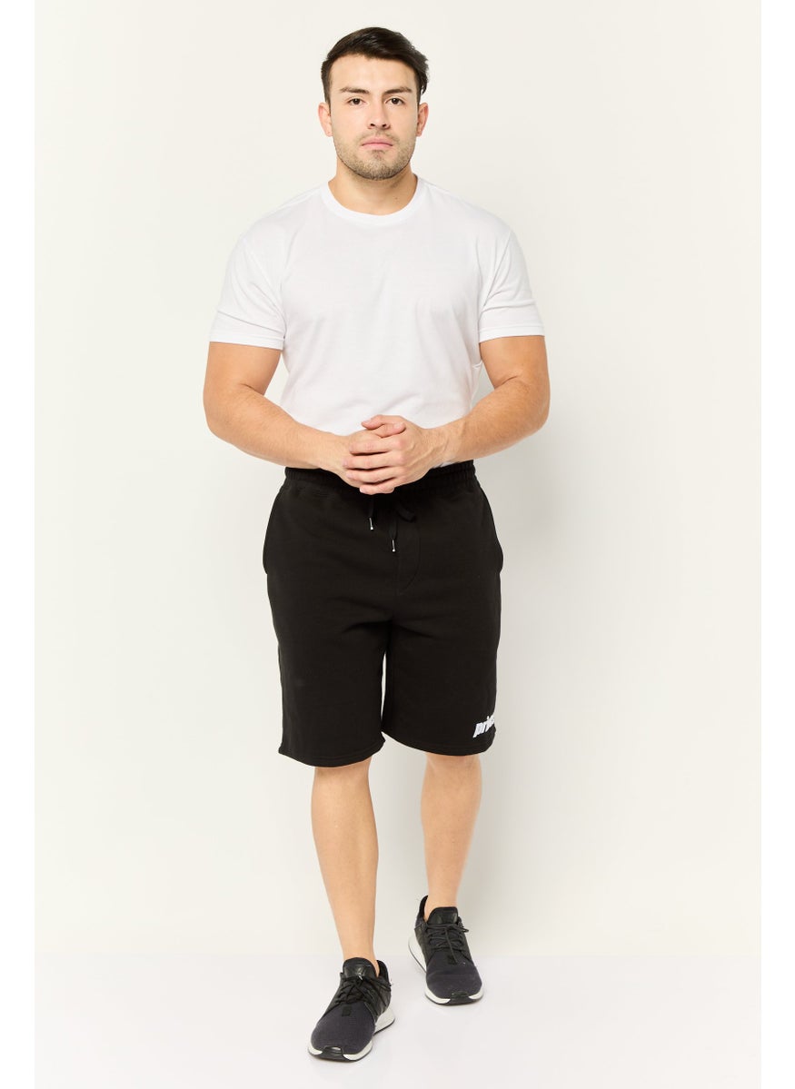 Prince Men Embroidered Logo Basic Shorts, Black  - Image 2