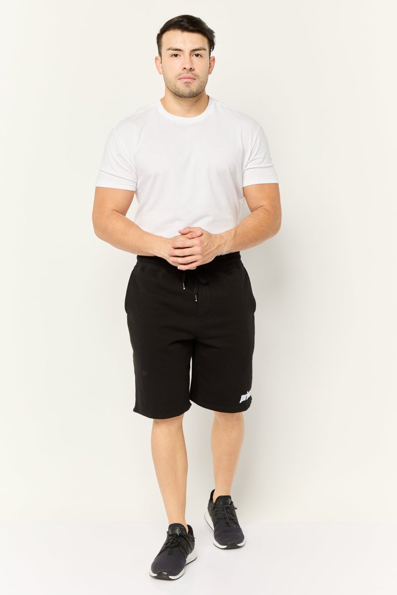 Prince Men Embroidered Logo Basic Shorts, Black - Image 2