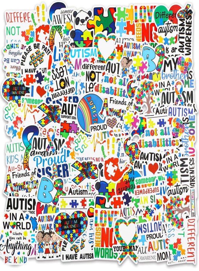 Sabary 100 Pcs Autism Awareness Stickers, Vinyl Waterproof Stickers Autism Awareness Decal for Cars, Phone, Water Bottle, Laptop, Computer, Scrapbook, Skateboard, Refrigerator - Image 1