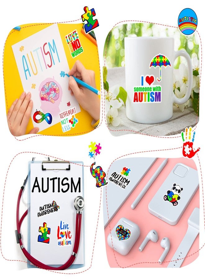 Sabary 100 Pcs Autism Awareness Stickers, Vinyl Waterproof Stickers Autism Awareness Decal for Cars, Phone, Water Bottle, Laptop, Computer, Scrapbook, Skateboard, Refrigerator - Image 3