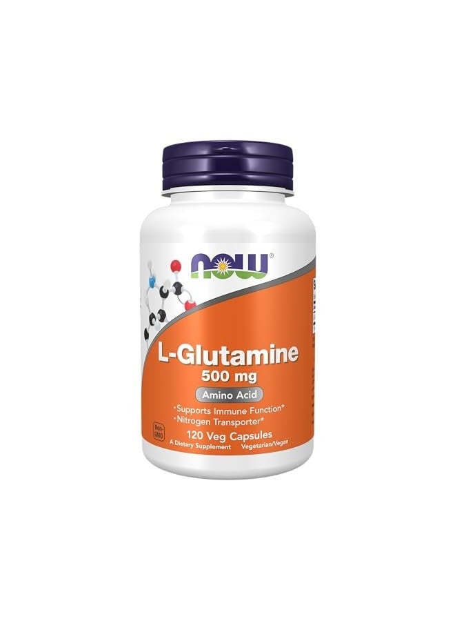 NOW Supplements, L-Glutamine 500 mg, Nitrogen Transporter*, Amino Acid, 120 Veg