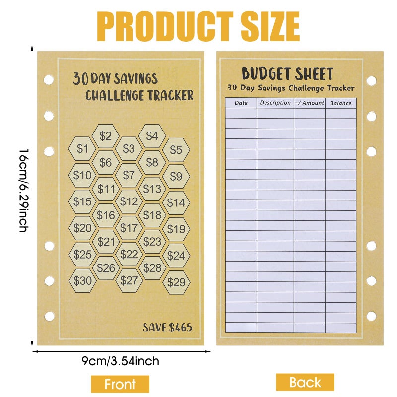 Matwsec 48 Sheets 100 Envelopes Money Saving Challenge Binder Trackers, 6 Ring A6 Binder Savings Challenge Trackers Cards, Reusable Budget Planner Cards, Multiple Budget Sheets for Cash Stuffing - Image 2