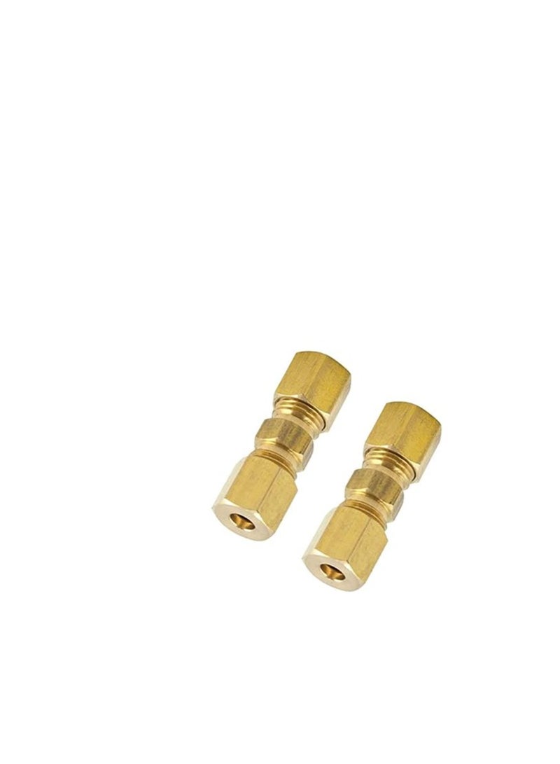 Legines Brass Compression Tube Fitting, Union, 3/8" OD x 3/8" OD, Pack of 2 - Image 1