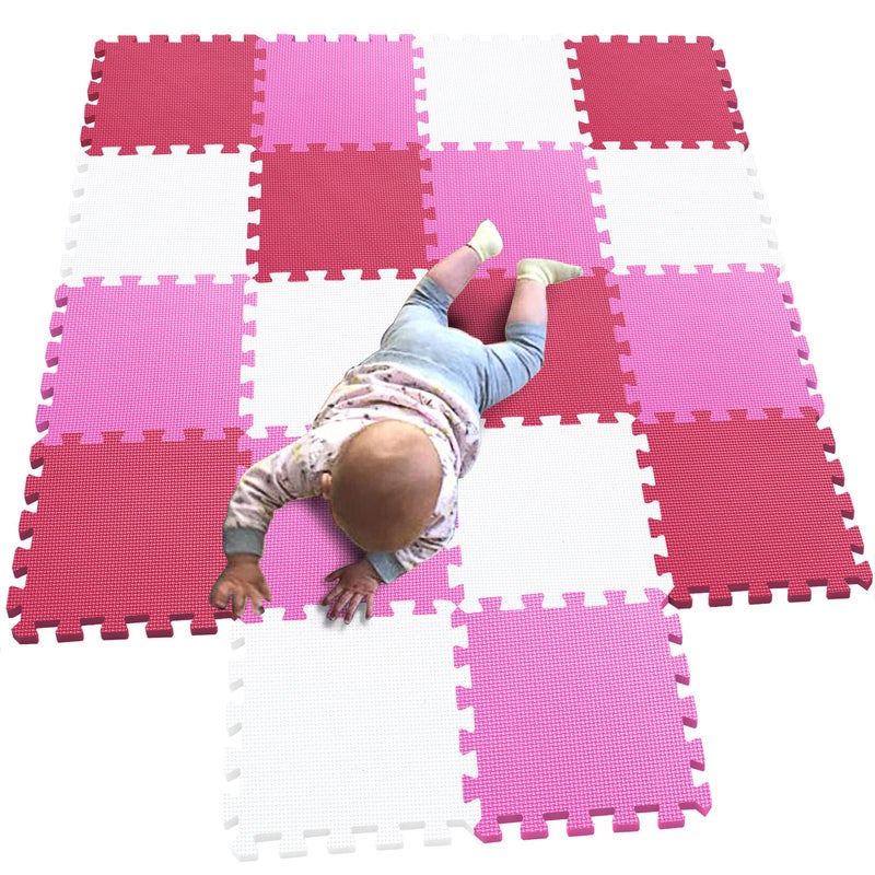 MQIAOHAMÂ® 18 Pieces Puzzle Play Mats, Soft Baby Play Mat, Kids Interlocking Foam Floor Tiles, Toddlers Carpet Playmats G301018-101103109 - Image 1