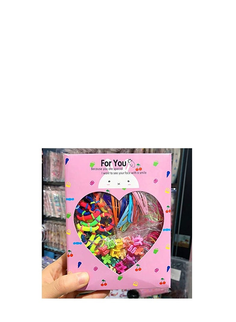 Excefore Girls Barrette Hair Tie Set, Colorful Ponytail Hair Clip Rubber Band - Image 4