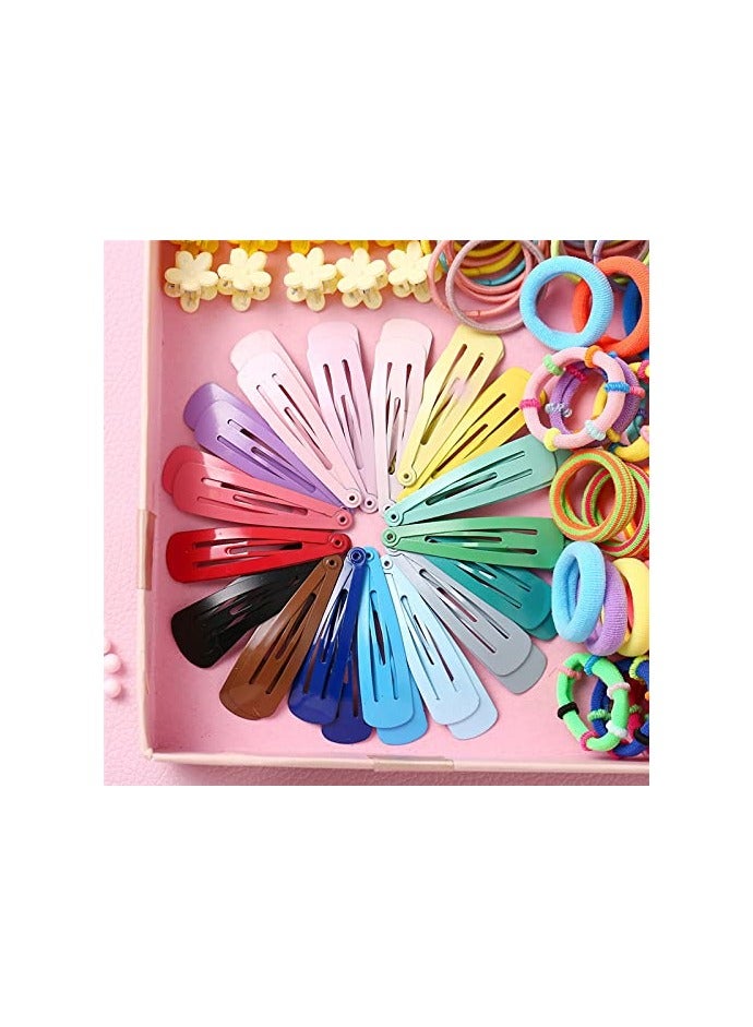 Excefore Girls Barrette Hair Tie Set, Colorful Ponytail Hair Clip Rubber Band - Image 2