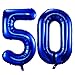 BBPOOL Navy Blue 50 Balloon Numbers40 Inch Dark Blue 50 Birthday Balloons Large Foil Mylar Balloons Number 50 for Birthday Party Anniversary Decorations - Image 2