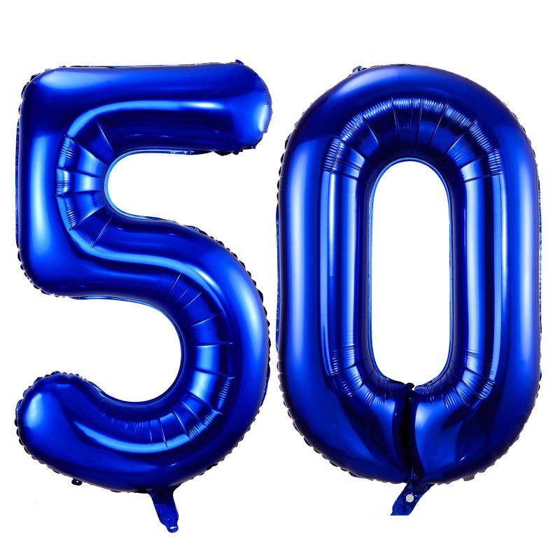 BBPOOL Navy Blue 50 Balloon Numbers40 Inch Dark Blue 50 Birthday Balloons Large Foil Mylar Balloons Number 50 for Birthday Party Anniversary Decorations - Image 3
