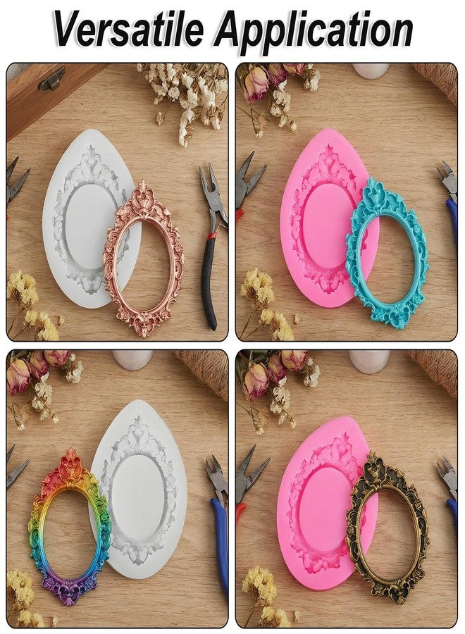 Matwsec 2 Pcs Silicone Frame Molds, Photo Frame Fondant Molds, 2.44x3.23 Inch Mini Picture Frame Mold for Fondant, Chocolate, Polymer Clay, Cake Decorating Cupcake Topper, Pink & Gray - Image 5