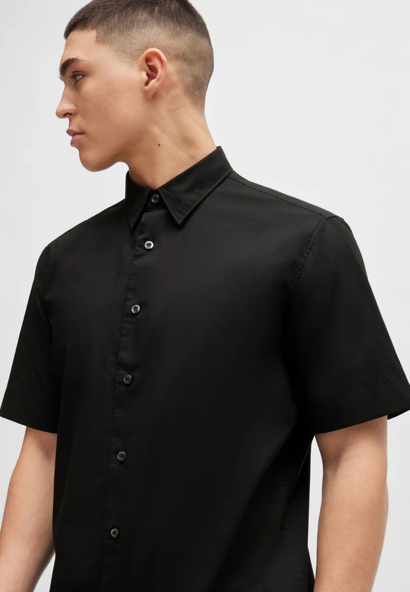 HUGO Relaxed-fit shirt in stretch-cotton canvas