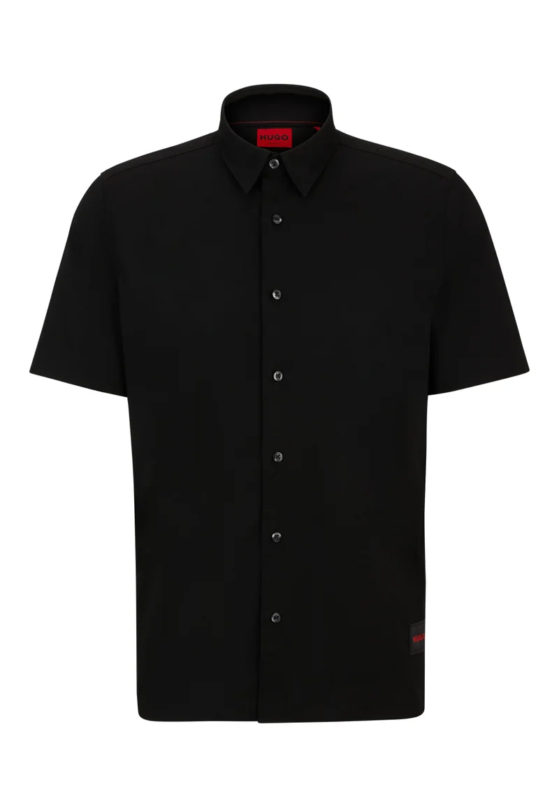 HUGO Relaxed-fit shirt in stretch-cotton canvas