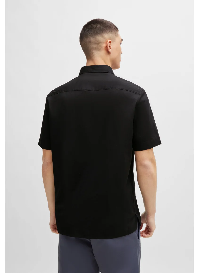هوجو Relaxed-fit shirt in stretch-cotton canvas