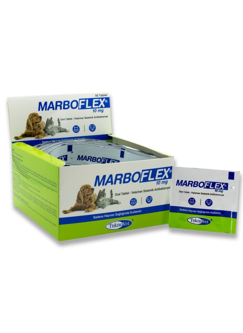 TeknoVet - Marboflex 10 mg Oral Tablets for Dogs & Cats | Treats Skin, Urinary, & Respiratory Infections 5 Tablets - Image 1