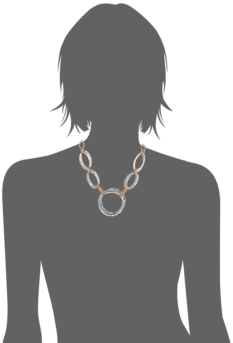 Robert Lee Morris Soho Womens Wire Wrapped Open Circle Collar Necklace, Two-tone 3 - Image 2