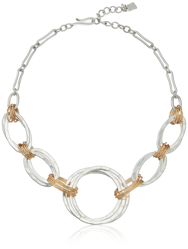 Robert Lee Morris Soho Womens Wire Wrapped Open Circle Collar Necklace, Two-tone 3 - Image 1