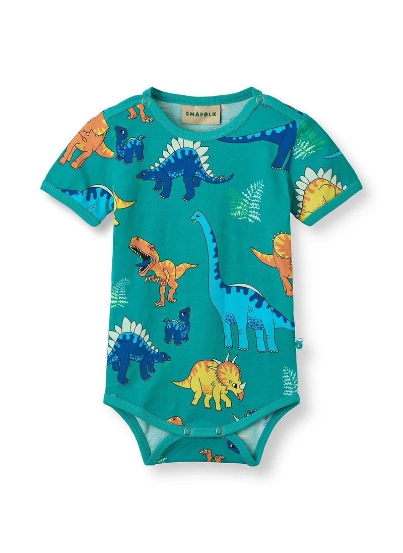سموفولك Short-sleeved baby body with dinosaurs